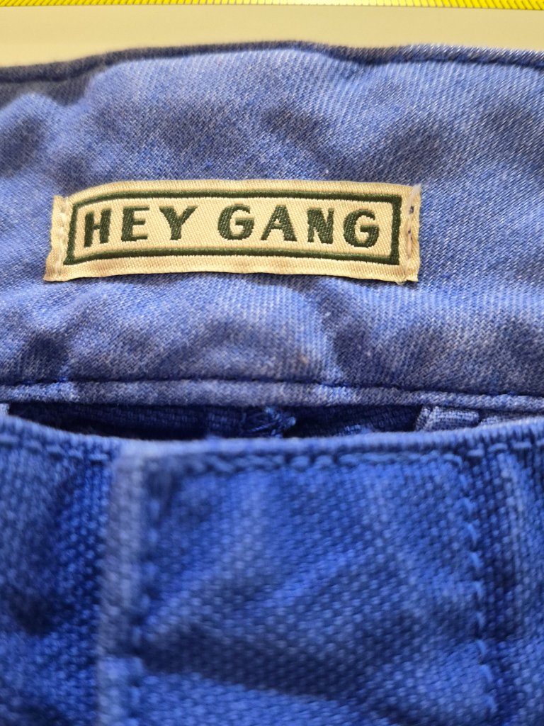 Hey Gang The Work Pant Womens 26 Periwinkle Blue Cotton Canvas Cropped Wide Leg — image 2 of 8